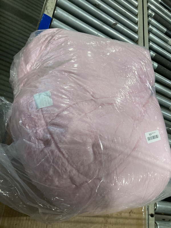 Photo 1 of A Nice Night Faux Fur Reading Pillow Bed Wedge Large Adult Backrest with Arms Back Support for Resting in Bed/Couch for Bedrest, BabyPink
