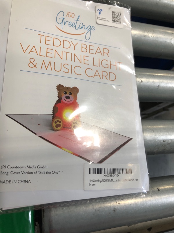 Photo 1 of 100 GREETINGS Musical Valentine Pop Up Card with Lights - Romantic Holiday 3D Greeting Cards for Couples and Partners (Teddy Bear)