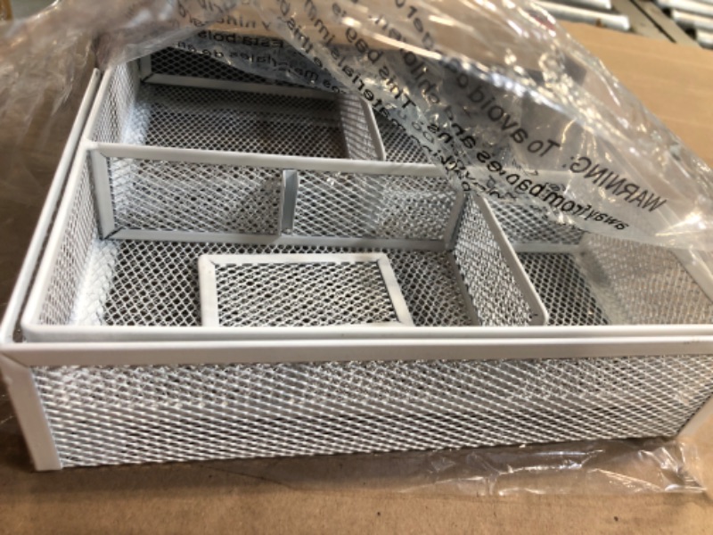 Photo 1 of Marbrasse Expandable Desk Drawer Organizer, Mesh Drawer Organizer Tray with 10 Adjustable Compartments, Desk Organizers and Accessories for Office Supplies (Longer Expandable Drawer Organizer-W)