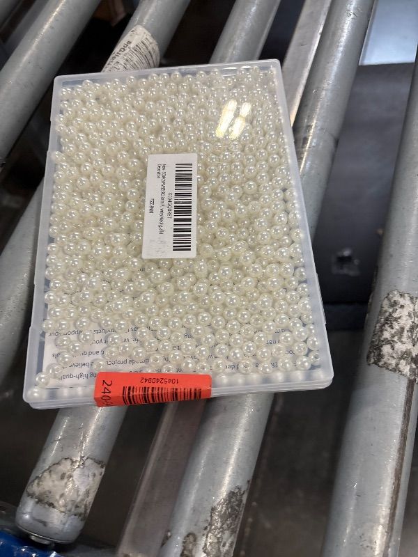 Photo 1 of 1000PCS FIVEIZERO Pearl Beads for Crafts, 8mm White Craft Pearls, Smooth Loose Pearls with Holes for Necklaces, Bracelets, Vase Fillers, and Party Décor