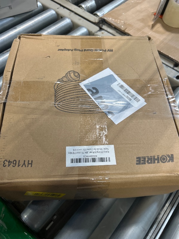 Photo 1 of Kohree 30 Amp RV Power Extension Cord 50 ft with Grid Handle Heavy Duty, 30M/30F 90 Degree Locking Adapter, LED Indicator & 15M/30F Power Adapter(1875 W), 125V, 3750W, ETL Listed STW Wire