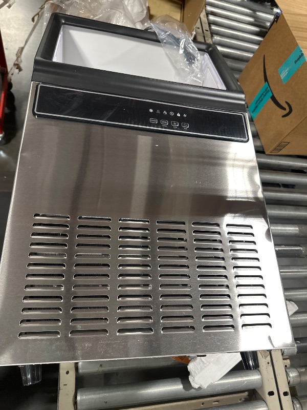 Photo 1 of Ice Maker, 100Lbs/Day Commercial Ice Machine, Stainless Steel Ice Cube Machine with 24-Hour Timer, Self-Cleaning, Ideal for Restaurant, Bars, Cafe and Offices