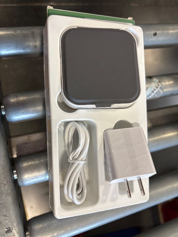 Photo 1 of 3 in 1 Foldable Magnetic Wireless Charger with Aluminum Alloy Stand, Mag Safe Charging Station Stand with PD 20W USB-C Adapter, for iPhone 16 15 14 13 12 Series, Apple Watch and AirPods, White