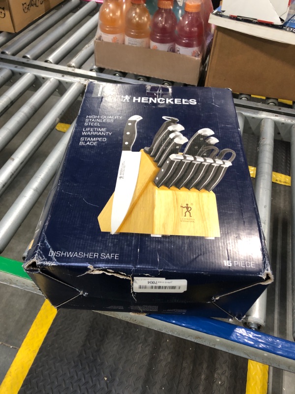 Photo 1 of ***different brand***
HENCKELS Premium Quality 15-Piece Knife Set with Block, Razor-Sharp, German Engineered Knife Informed by over 100 Years of Masterful Knife Making, Lightweight and Strong, Dishwasher Safe