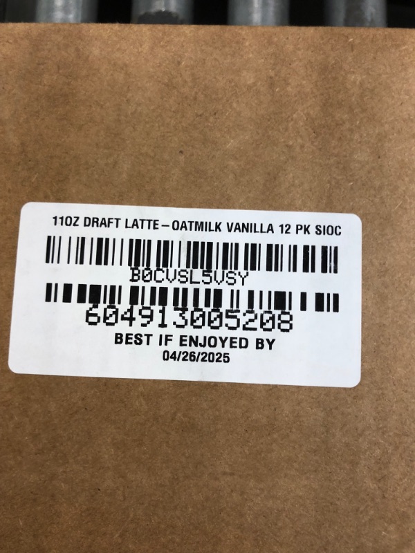 Photo 1 of **BEST BY 4/26/2025**
La Colombe Coffee, Oatmilk Vanilla Latte, 11 fl oz Cans (Pack of 12), Coffeehouse Quality Cold Brew, Specialty Grade Coffee Beans, Ready-to-Drink On-the-Go
