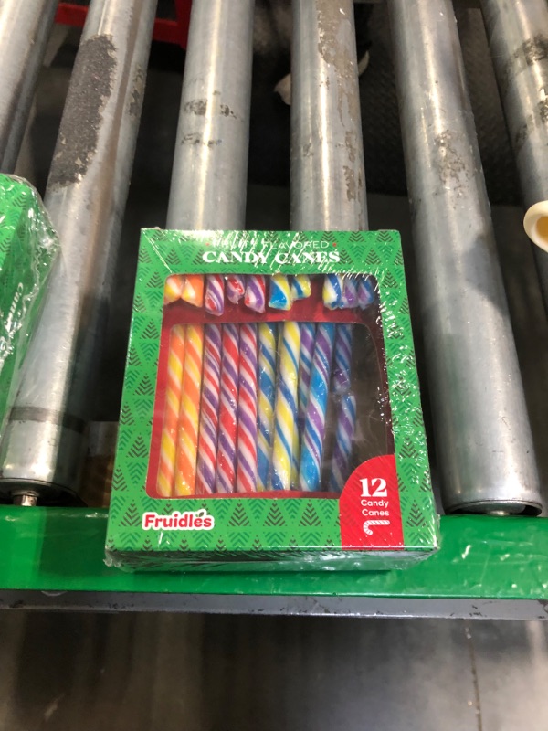 Photo 1 of **EXPIRES 6/10/20268*
Fruidles Christmas Candy Canes Suckers, Multicolored Rainbow Fruity Flavor, Individually Wrapped (12-Pack)