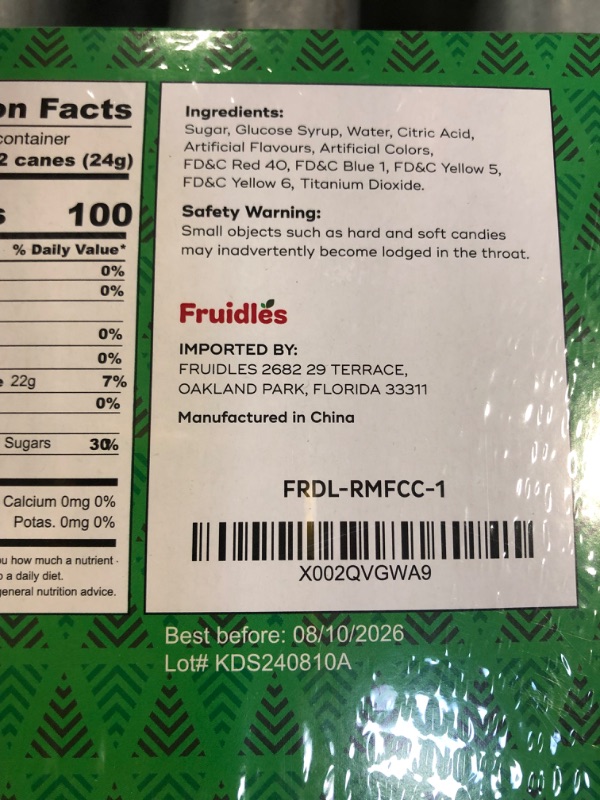 Photo 1 of **EXPIRES 6/10/20268*
Fruidles Christmas Candy Canes Suckers, Multicolored Rainbow Fruity Flavor, Individually Wrapped (12-Pack)