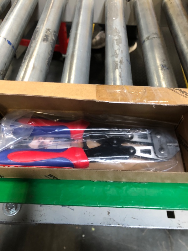 Photo 1 of WORKPRO Mini Bolt Cutter 8-inch, Spring Loaded Small Heavy Duty Wire Cable Cutter, Snips Clippers with Soft Anti-Slip Handle