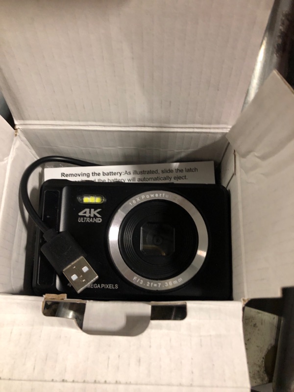 Photo 1 of Digital Camera - 4K 44MP UHD Digital Cameras for Photography - Autofocus Point and Shoot Vlogging Camera with 16X Zoom, 32GB SD Card, 2 Batteries - Compact Small Cameras for Kids Teens Boys Girls