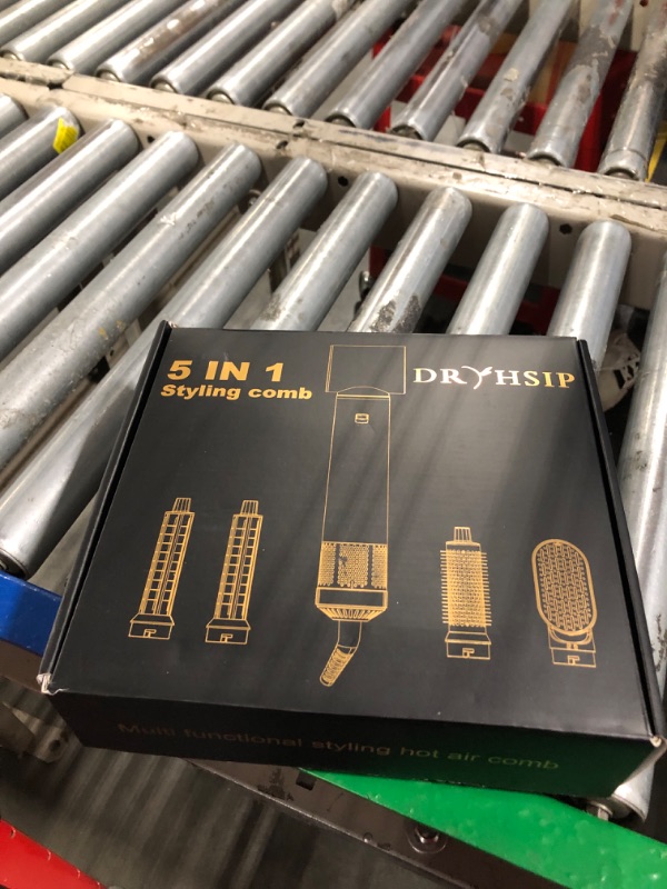 Photo 1 of 5-in-1 Hair Dryer Brush with Hot Air Curling & Negative Ion Technology - Versatile Styler for Drying, Curling, Straightening, and Volume Boosting