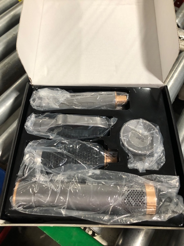 Photo 1 of 5-in-1 Hair Dryer Brush with Hot Air Curling & Negative Ion Technology - Versatile Styler for Drying, Curling, Straightening, and Volume Boosting