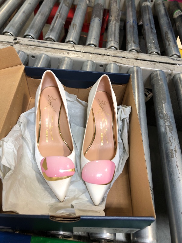 Photo 1 of **Same brand but white with pink buckle and gold heel**
Rupert Sanderson high heels-white with pink buckle 5.5 size