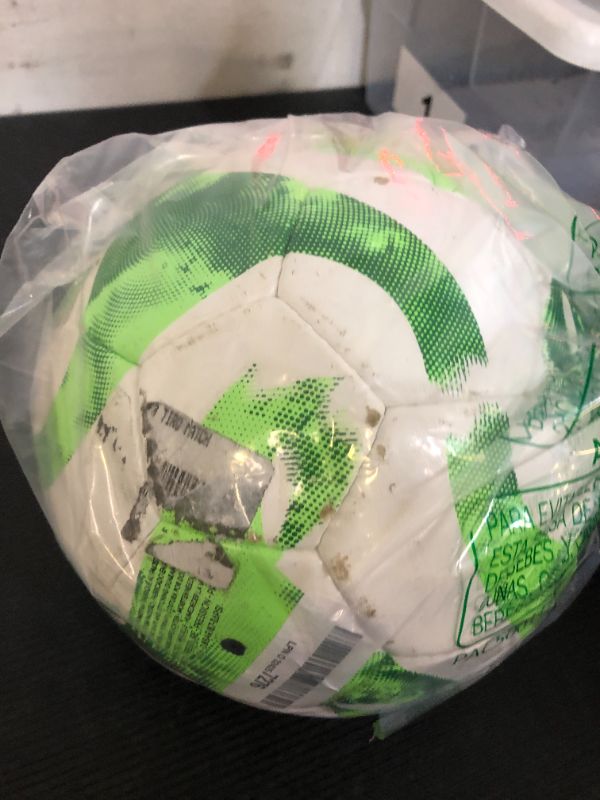 Photo 1 of adidas Unisex-Adult Tiro Match Soccer Ball, White/Team Green/Team Solar Green/Black, 4