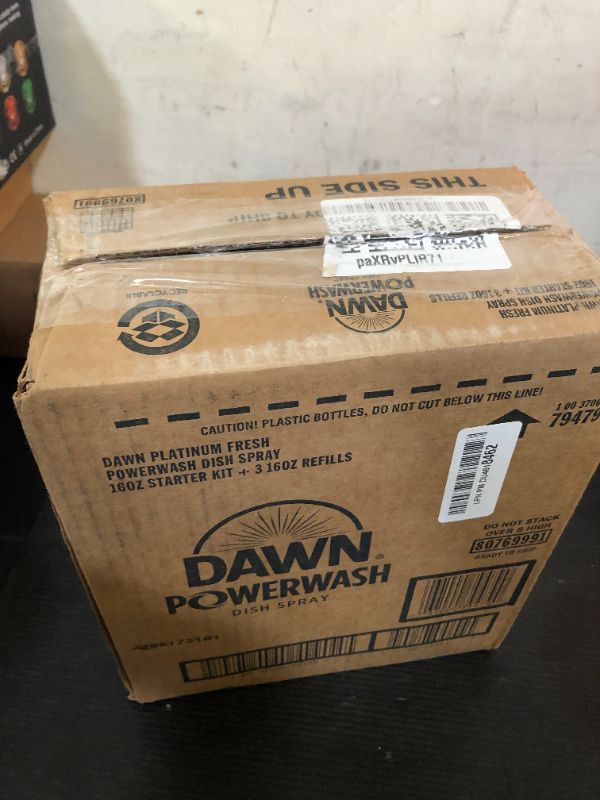 Photo 1 of Dawn Platinum Powerwash Dish Spray, Dish Soap Liquid, Fresh Scent Bundle, 1 Spray (16oz) + 3 Refills (16oz each)(Pack of 4)