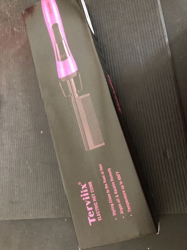 Photo 1 of Hot Comb Electric by Terviiix, Pressing Combs for Natural Black Hair, Wigs & Beard, Anti-Scald Straightening Comb with Keratin & Argan Oil Infused Teeth, Temperatures Adjustable, 60 Min Auto Shut Off