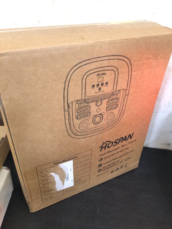 Photo 1 of HOSPAN Collapsible Foot Spa with Heat, Bubble, Red Light, and Temperature Control, Foot Bath Massager with 8 Shiatsu Massage Rollers, Pedicure Foot Spa for Relaxation and Stress Relief, Black