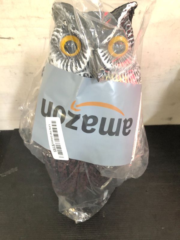 Photo 1 of Protecker Owl Decoys to Scare Birds Squirrels Away,Fake Owl Decoys to Scare Squirrels with Rotating Head