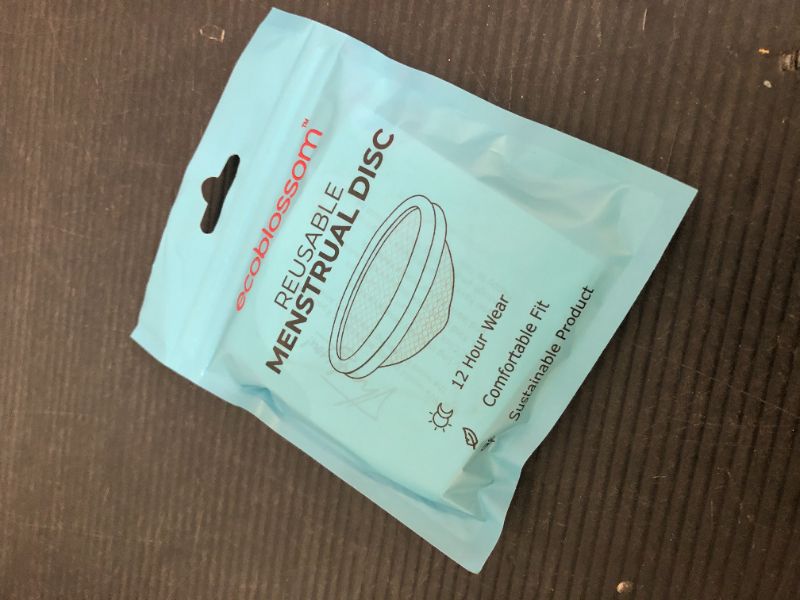 Photo 1 of Ecoblossom Reusable Menstrual Disc - Large Menstrual Cup - Soft Period Disc for Women Designed with Flexible, Medical-Grade Silicone Period Cup (Large, Cyan)