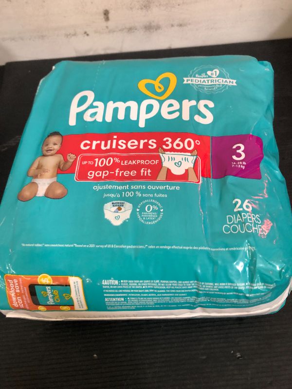 Photo 1 of Pampers Cruisers 360 Diapers - Size 3, 26 Count, Pull-On Disposable Baby Diapers, Gap-Free Fit