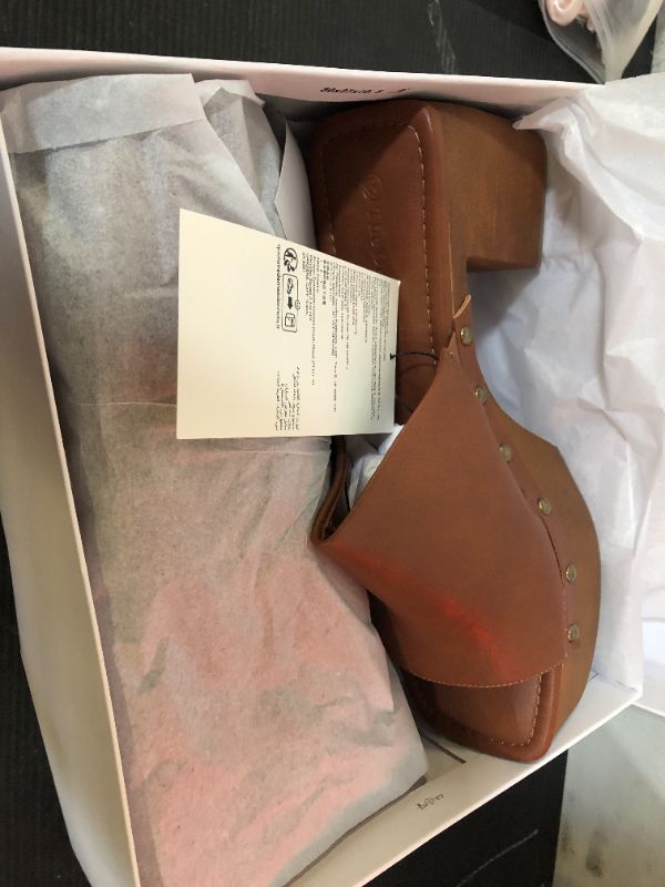Photo 1 of The Drop Women's Millie Platform Open Toe Mule, Cognac, 13