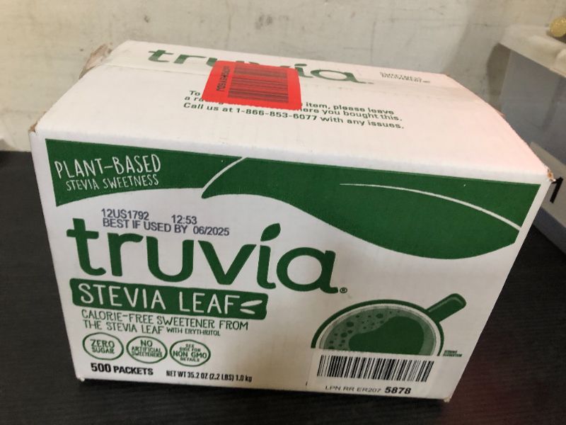 Photo 1 of Truvia Natural Stevia Sweetener Packets 500   exp date 06/2025--
