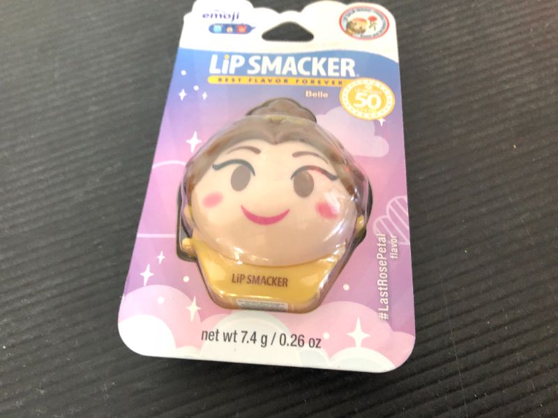 Photo 1 of Lip Smacker Disney Beauty And The Beast Belle Emoji Flavored Lip Balm, Belle, Last Rose Petal, Clear, For Kids