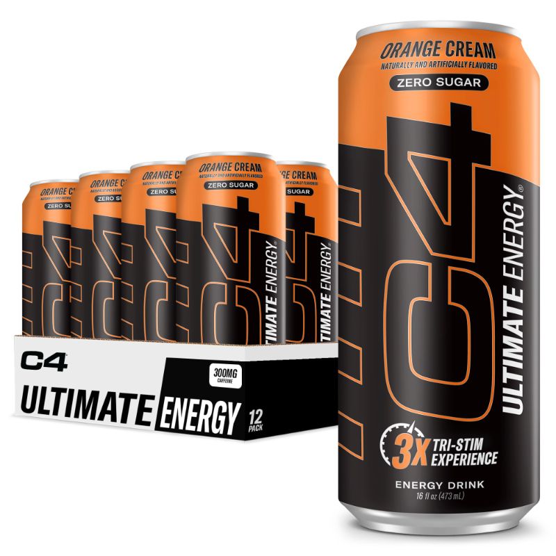 Photo 1 of exp date 11/2025--Cellucor C4 Ultimate | Pre Workout Sugar Free Energy Drink | Tri-Stim Experience with 300mg Caffeine + TeaCrine + Dynamine | Orange Cream| 16oz (Pack of 12)	