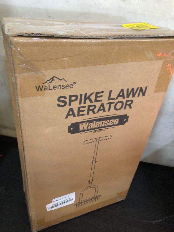 Photo 1 of Walensee Lawn Aerator Spike Metal Manual Dethatching Soil Aerating Lawn with 15 Iron Spikes, Pre-Assembled Grass Aerator Tools for Yard, Lawn Aeration, Garden Tool, Revives Lawn Health, Patented