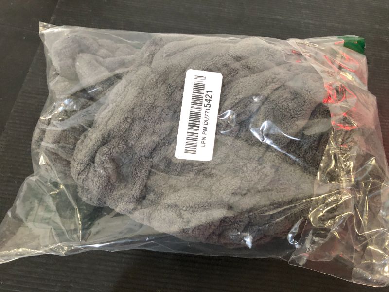 Photo 1 of SUNLAND Large Microfiber Hair Drying Caps with Bow knot Fast Drying Shower Cap Soft and Absorbent hairWrap Hair Turban Bath Caps for Curly Thick and wet Hair 11 X 13.4 inch 2 Pack Dgrey