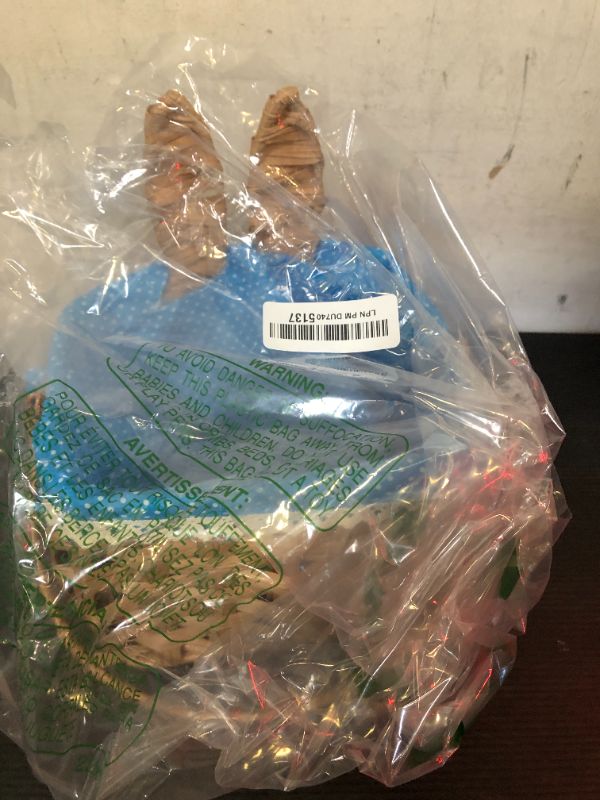 Photo 1 of 1pc====DoubleFill 1pcs Wicker Easter Basket Wicker Picnic Basket with Tag Empty Rattan Bunny Basket with Handles & Liner Willow Hamper Basket for Eggs & Candy Storage Fruit(Blue Polka Dots)