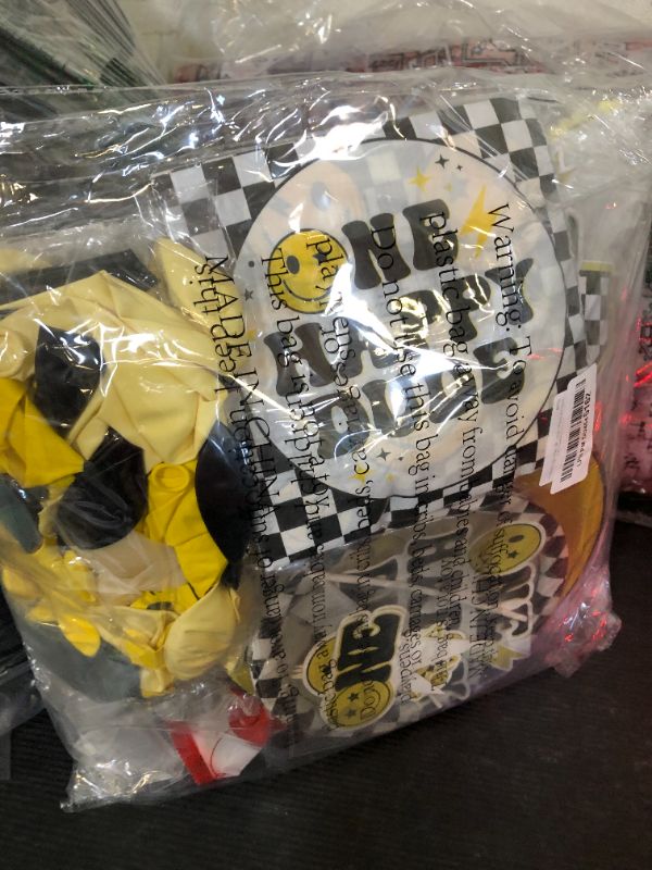 Photo 1 of wellspar 199pcs One Happy Dude Birthday Decorations, One Happy Dude 1st Birthday Decorations One Happy Dude Plates and Napkins High Chair Banner Balloon One Happy Dude Decorations 