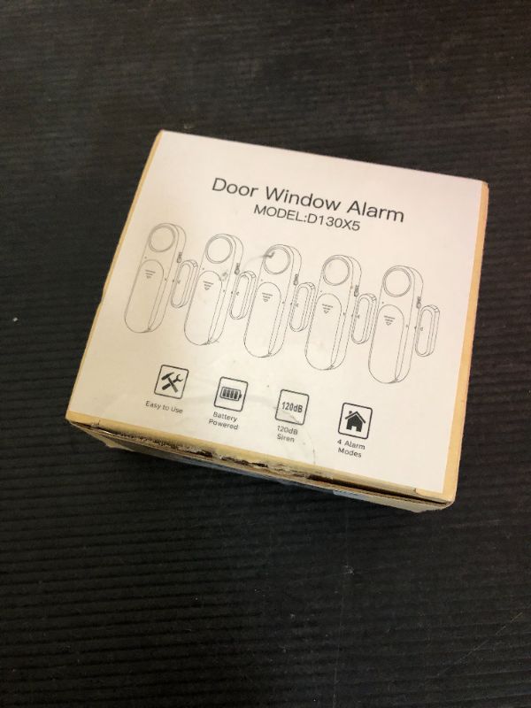 Photo 1 of Window and Door Alarm When Opened (5 Pack) for Kids Safety/Home Security, Wireless Sliding Door Opening Sensor Alarms for Dementia, 120dB Burglar Alert, Ideal for Business, Garage, Apartment, White