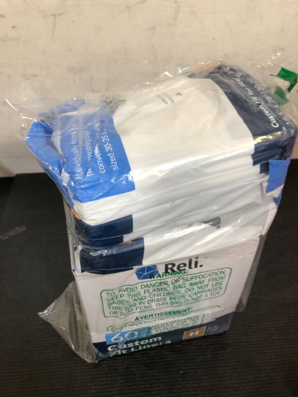 Photo 1 of Reli. Custom Fit H Trash Bags  Fits Simplehuman Code H, 8-9 Gallon / 30-35 Liters | Drawstring Trash Bags | White, 18.5x28"   1.2 Mil