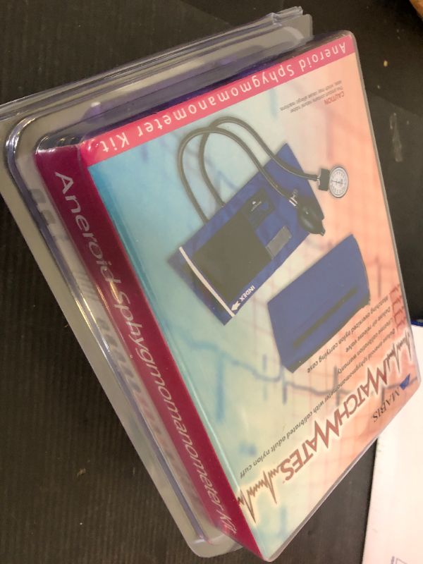Photo 1 of MABIS MatchMates Manual Blood Pressure Monitor Kit Aneroid Sphygmomanometer with Calibrated Nylon Cuff and Oversized Carrying Case, Adult, Purple