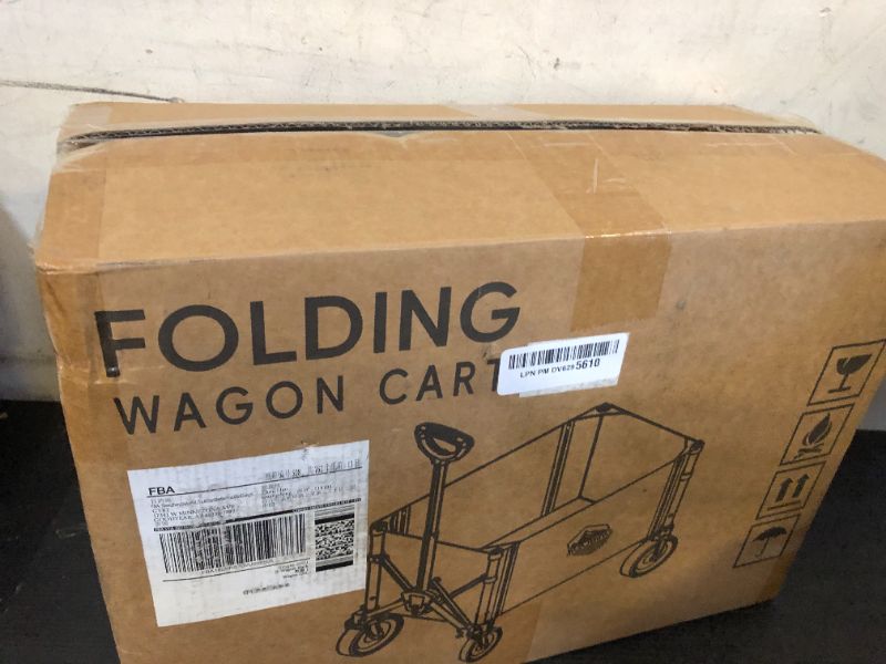 Photo 1 of JIGOBING Collapsible Wagon, Portable Folding Wagons Carts with Wheels Foldable, 330lbs Heavy Duty Beach Wagon Outdoor Utility Cart with Dual Side Zipper, Cup Holders for Grocery Camping Garden Sports