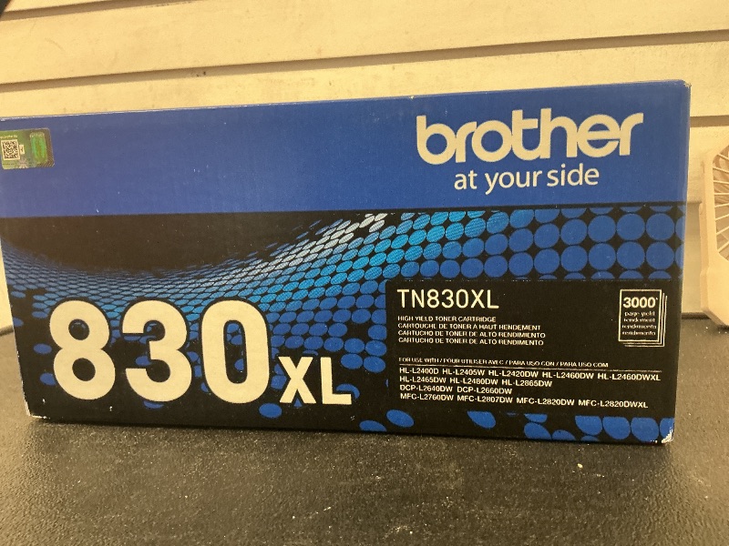 Photo 1 of Brother Genuine TN830XL Black High Yield Printer Toner Cartridge - Print up to 3,000 Pages(1)