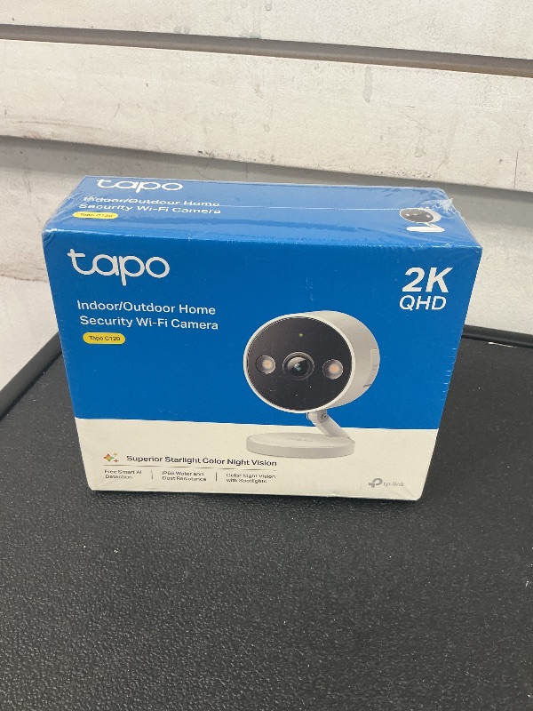 Photo 1 of Tapo TP-Link 2K QHD Security Camera, Indoor/Outdoor, ???? ????? ??????'? ??????, Color Night Vision, Free Person/Pet/Vehicle Detection, Invisible IR Mode, SD Storage, C120