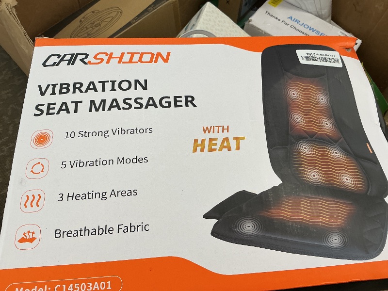 Photo 1 of CARSHION 10 Vibration Motors, Massage Seat Cushion with Heat,Back Massager for Chair Back Massager Heated Seat Cover Massage Chair Pad for Pain Relief Home Office Use