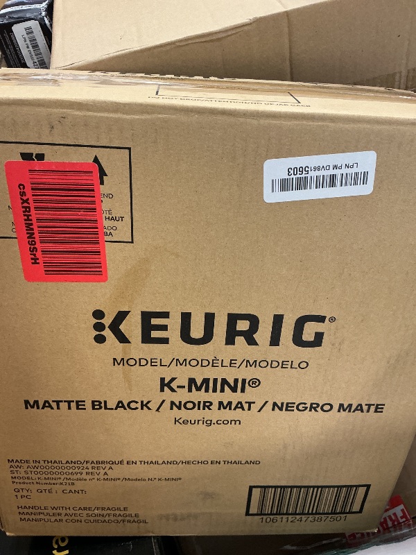 Photo 1 of Keurig K-Mini Single Serve K-Cup Pod Coffee Maker, 6 to 12oz Brew size, with Cord Storage, Perfect for Small Spaces, Black