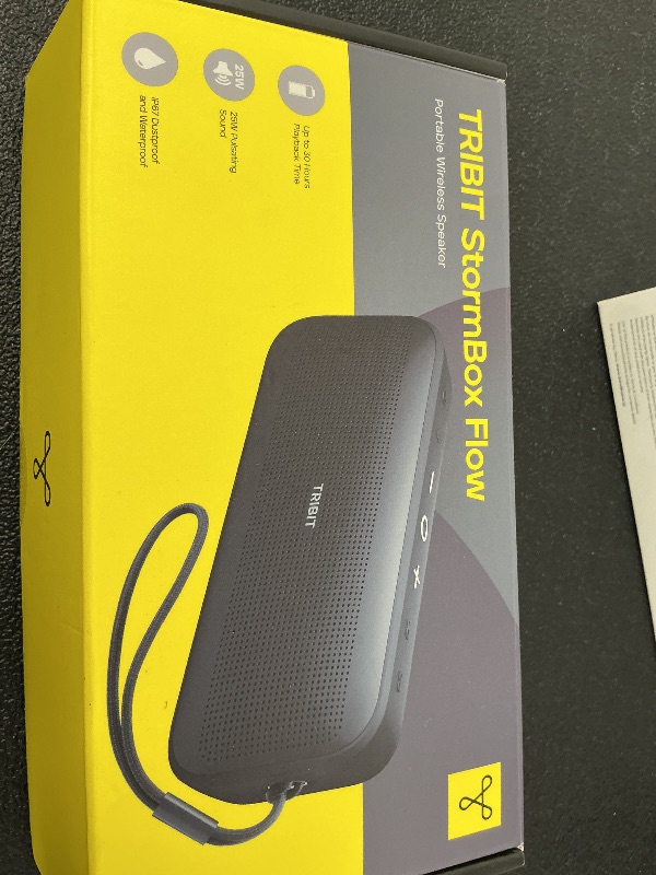 Photo 1 of Tribit StormBox Flow Bluetooth Speaker, Portable Wireless Speaker with XBass, 30H Playtime, IP67 Waterproof, Bluetooth 5.3, TWS, Custom EQ, Type-C for Outdoor Travel Beach