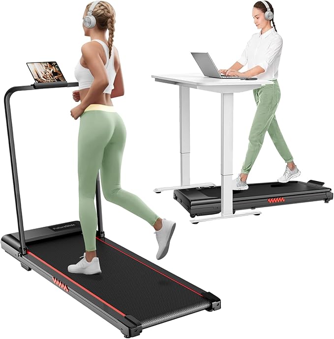Photo 1 of TREADMILL UNDER DESK WALKING PAD,2 IN 1 FOLDING TREADMILL FOR HOME/OFFICE WITH REMOTE CONTROL AND APP?SLIVER BLACK
