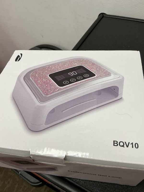 Photo 1 of Aedavey Cordless Nail Lamp, Rechargeable UV Nail Lamp for Gel Nails, LED Nail Lamp with 4 Timer Modes, Gel Nail Light Decorate with Sparkling Nail Rhinestones Diamond (Sparkly Diamond and White)