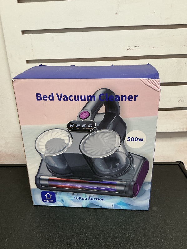 Photo 1 of Mattress Vacuum Bed Vacuum Cleaner with UV 16Kpa Suction HEPA Filter 253.7nm UV-C Light & 30000 Rpm/Min Brushroll Rotation & Heating & Ultrasonic Quintuple Tech, Widened Suction Port, 500W, Corded