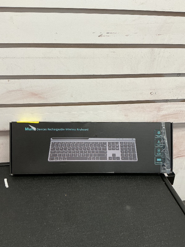 Photo 1 of CHESONA Wireless Keyboard, Wireless/Wired Dual-Mode for MacBook Air/Pro/iMac, Ultra-Slim Rechargeable, Silent Full-Size Keyboard for MacOS/iPadOS/iPhone OS, Silver Black