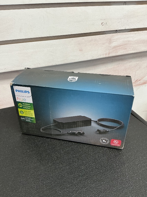 Photo 1 of Philips Hue Outdoor 100W Power Supply Black - Connect Multiple Hue Outdoor Low Voltage Lights up to Total of 100W - 1 Pack - Requires Hue Bridge - Weatherproof
