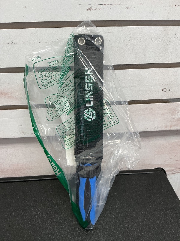 Photo 1 of Liphontcta Linsen-Outdoor Stainless Steel Garden Knife with 7.8" Blade and New Bule Handle, Double Side Utility Sod Cutter Lawn Repair Garden Knife with Nylon Sheath