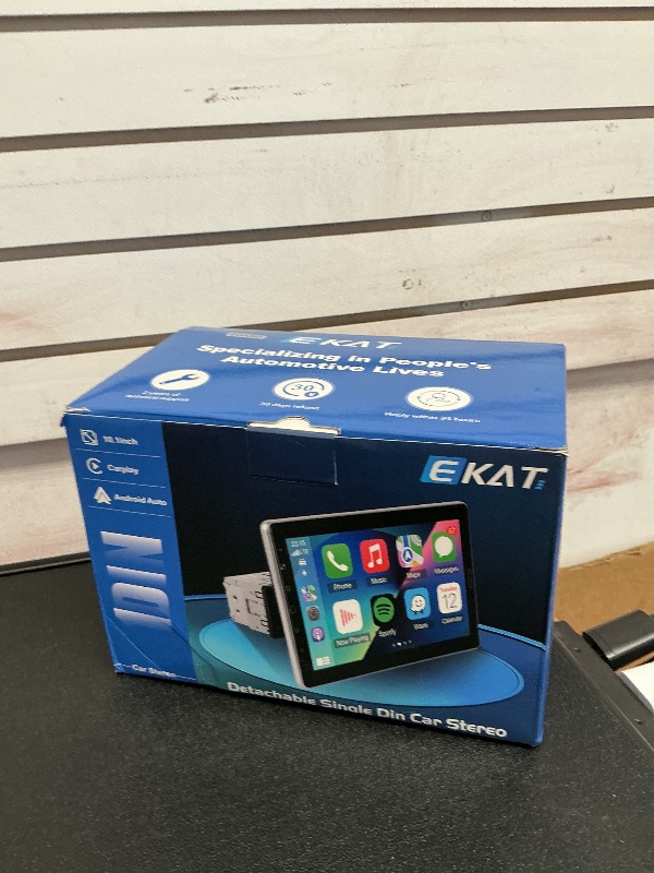 Photo 1 of 10.1 inch Single Din Car Stereo with CarPlay and Android Auto, Detachable Touch Screen Radio with Mirror Link/1080P/EQ Audio/SWC/Bluetooth +Backup Camera+MIC