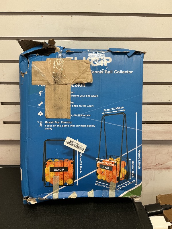 Photo 1 of Portable Pickleball & Tennis Ball Collector - Easily Pick Up Pickleball Retriever Basket Ball Caddy Carrier Picker Hopper with Wheels