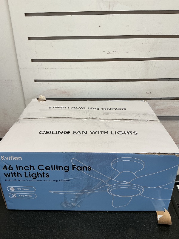 Photo 1 of 46" Ceiling Fans with Lights Remote/APP Control, Low Profile Ceiling Fans with Dimmable White Colors+Ring RGB Lights, 6 Speeds 5 Reversible Curved Blades for Kids Room Bedroom Living Room Bar, Black