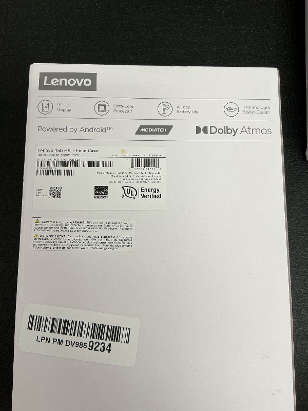 Photo 1 of Lenovo Tab M9-2023 - Tablet - Long Battery Life - 9" HD - Front 2MP & Rear 8MP Camera - 3GB Memory - 32GB Storage - Android 12 or Later - Folio Case Included,Gray